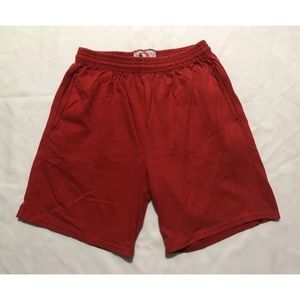 Vintage 80s Dodgers Cotton Red Shorts Size L